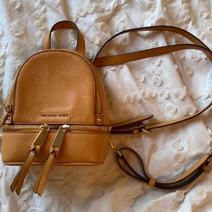 COPY - Michael Kors Mini Rhea Leather Backpack